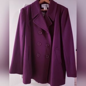 Chadwicks Purple Wool Peacoat